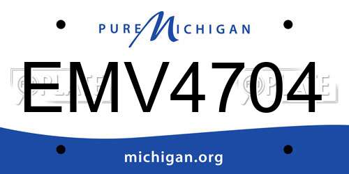 EMV4704 Michigan License Plate