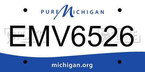 EMV6526 Michigan License Plate
