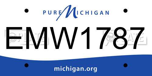 EMW1787 Michigan License Plate
