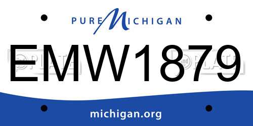 EMW1879 Michigan License Plate