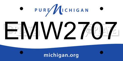 EMW2707 Michigan License Plate