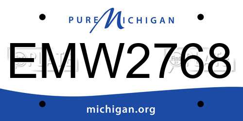 EMW2768 Michigan License Plate