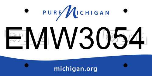 EMW3054 Michigan License Plate