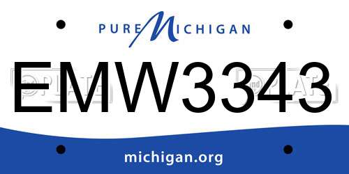 EMW3343 Michigan License Plate