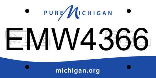EMW4366 Michigan License Plate
