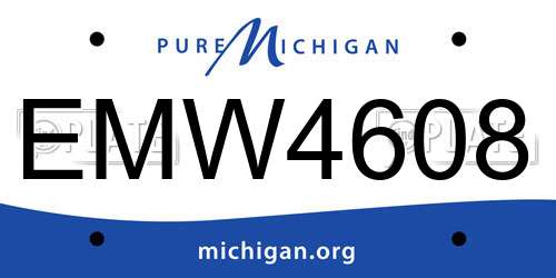 EMW4608 Michigan License Plate