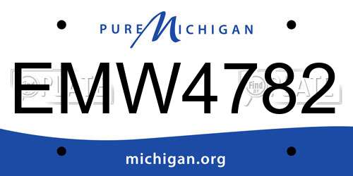 EMW4782 Michigan License Plate