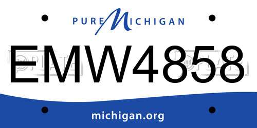 EMW4858 Michigan License Plate
