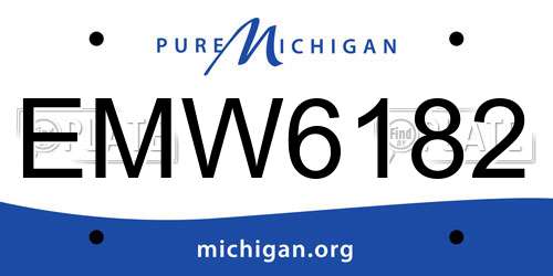 EMW6182 Michigan License Plate