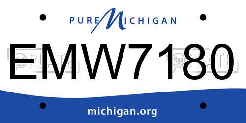 EMW7180 Michigan License Plate