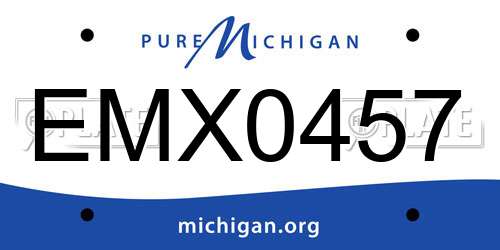 EMX0457 Michigan License Plate