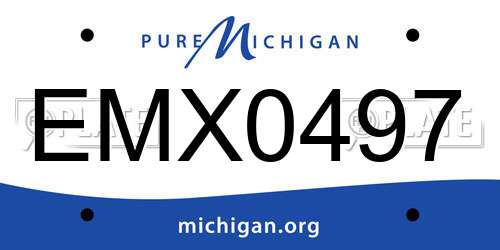 EMX0497 Michigan License Plate