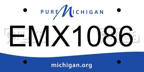EMX1086 Michigan License Plate