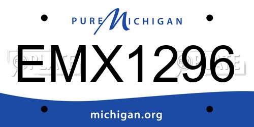 EMX1296 Michigan License Plate