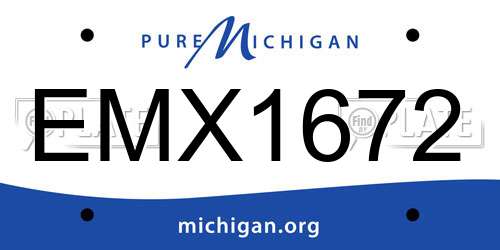 EMX1672 Michigan License Plate