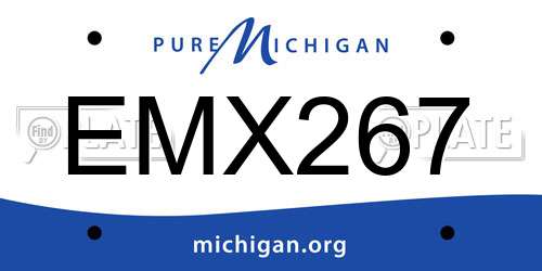 EMX267 Michigan License Plate