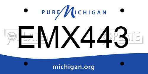 EMX443 Michigan License Plate