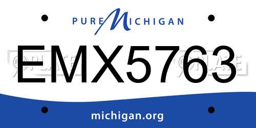 EMX5763 Michigan License Plate