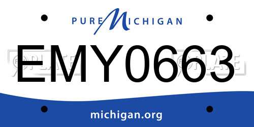 EMY0663 Michigan License Plate