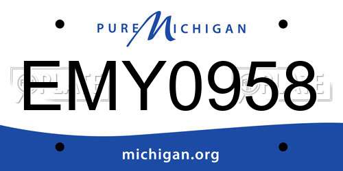 EMY0958 Michigan License Plate