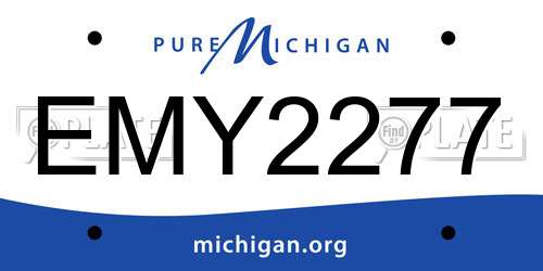 EMY2277 Michigan License Plate