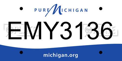 EMY3136 Michigan License Plate