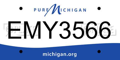 EMY3566 Michigan License Plate