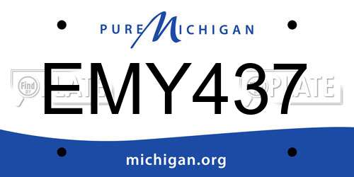 EMY437 Michigan License Plate