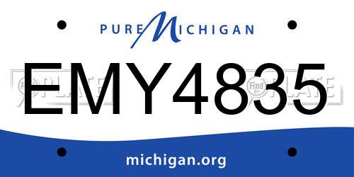 EMY4835 Michigan License Plate