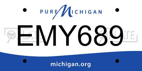 EMY689 Michigan License Plate