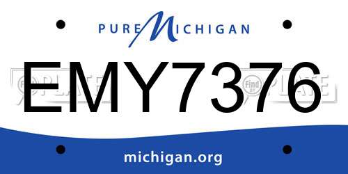 EMY7376 Michigan License Plate