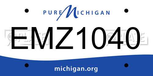 EMZ1040 Michigan License Plate
