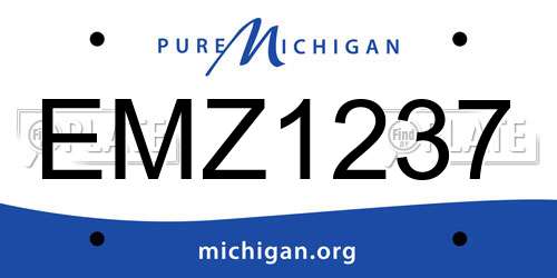 EMZ1237 Michigan License Plate