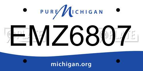 EMZ6807 Michigan License Plate