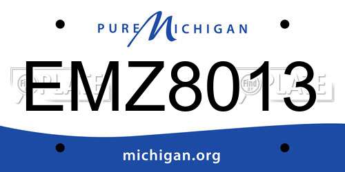 EMZ8013 Michigan License Plate