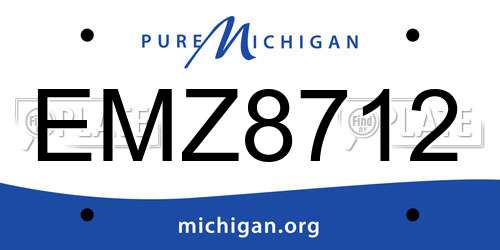 EMZ8712 Michigan License Plate