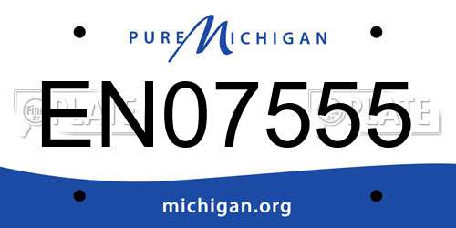 EN07555 Michigan License Plate