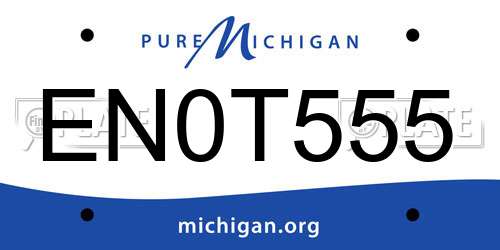 EN0T555 Michigan License Plate