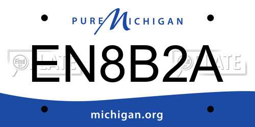 EN8B2A Michigan License Plate