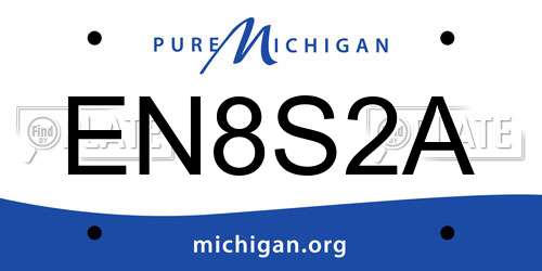 EN8S2A Michigan License Plate