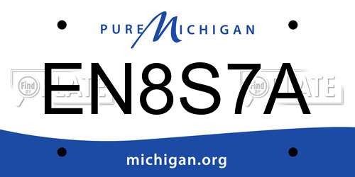 EN8S7A Michigan License Plate