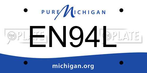 EN94L Michigan License Plate
