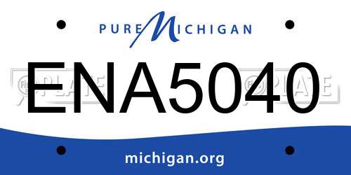 ENA5040 Michigan License Plate