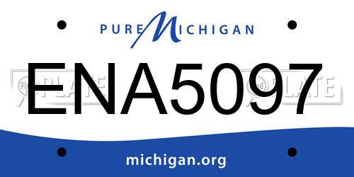 ENA5097 Michigan License Plate