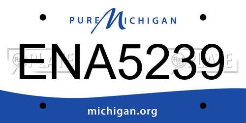 ENA5239 Michigan License Plate