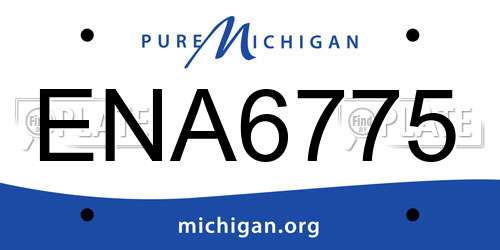 ENA6775 Michigan License Plate