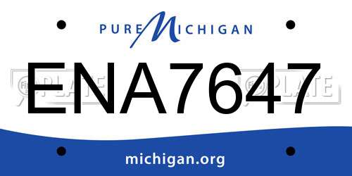ENA7647 Michigan License Plate