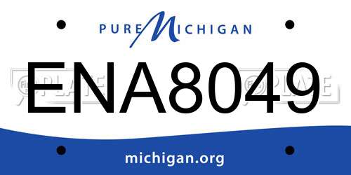 ENA8049 Michigan License Plate