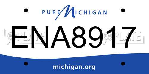 ENA8917 Michigan License Plate