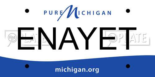 ENAYET Michigan License Plate